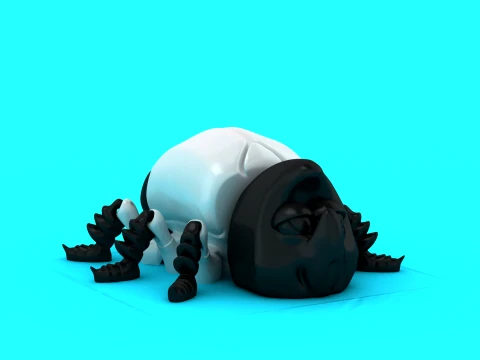 Sleepy Panda Spiders 3D Model