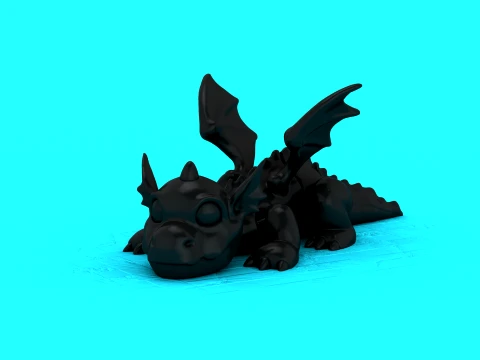 Sleepy Black Dragons 3D Model