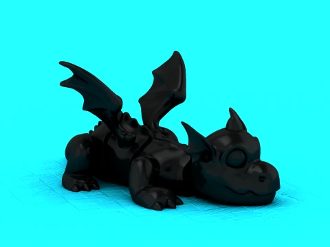 Sleepy Black Dragons 3D Model
