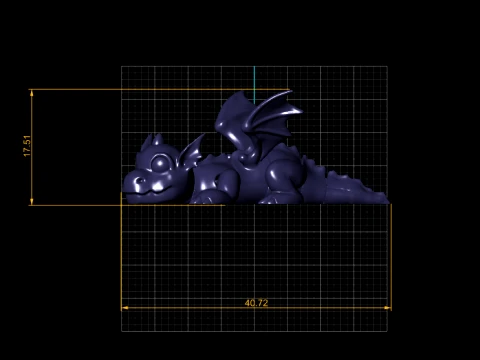 Sleepy Black Dragons 3D Model