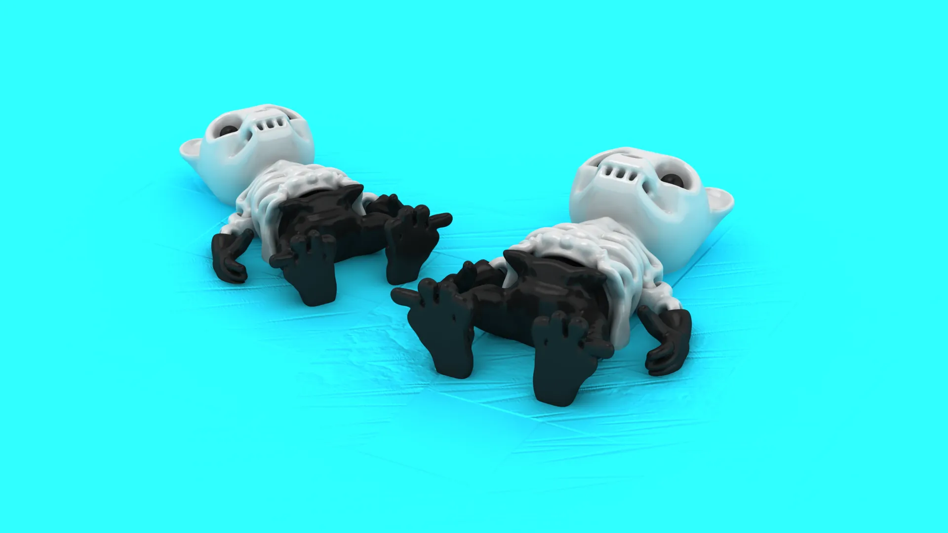Skull Body Creatures 3D Model .c4d .max .obj .3ds .fbx .stl .blend 