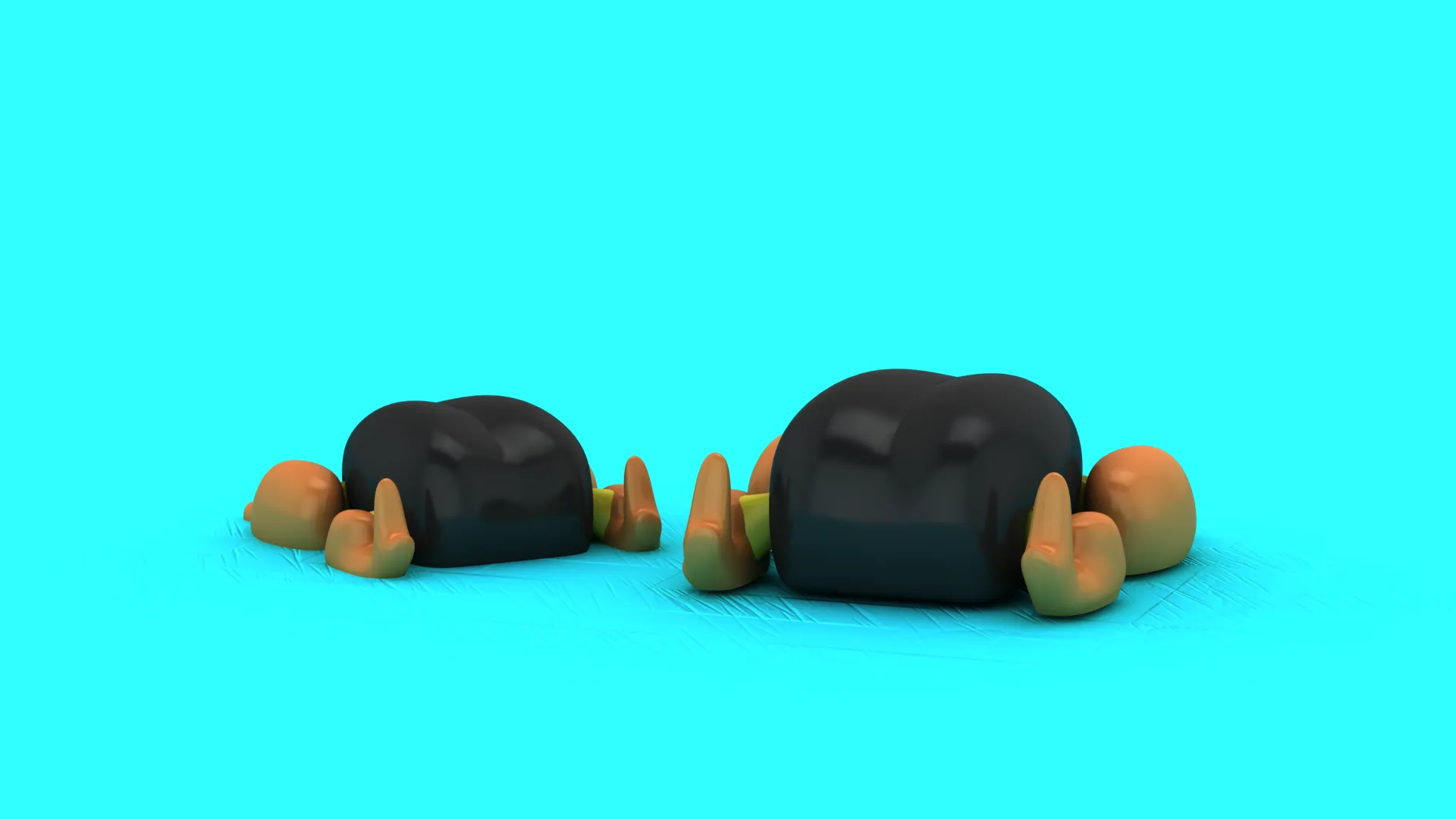 Faceless Black Blobs 3D Model .c4d .max .obj .3ds .fbx .stl .blend