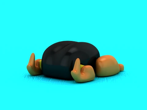 Faceless Black Blobs 3D Model