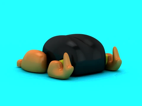 Faceless Black Blobs 3D Model