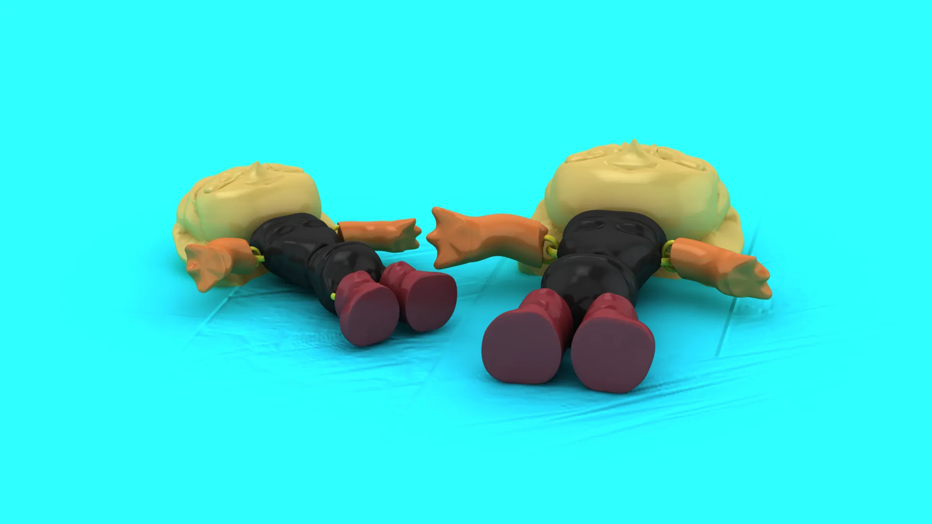 Faceless Golden Bots 3D Model .c4d .max .obj .3ds .fbx .stl .blend 