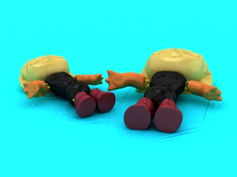 Faceless Golden Bots 3D Model