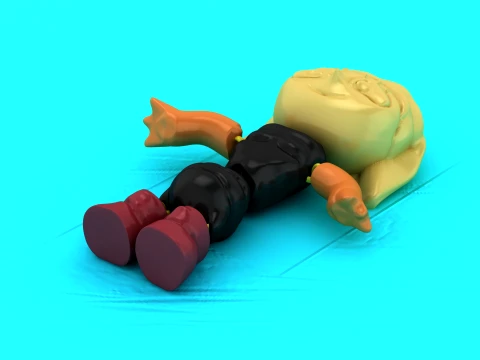 Faceless Golden Bots 3D Model