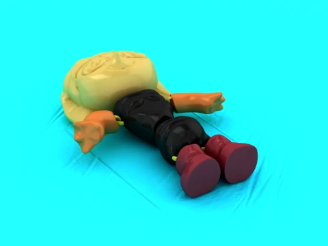 Faceless Golden Bots 3D Model