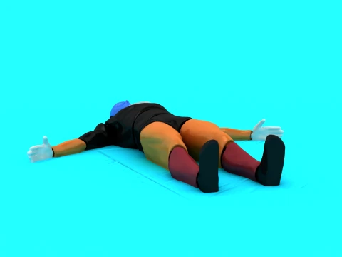 Sprawled Cartoon Characters 3D Model