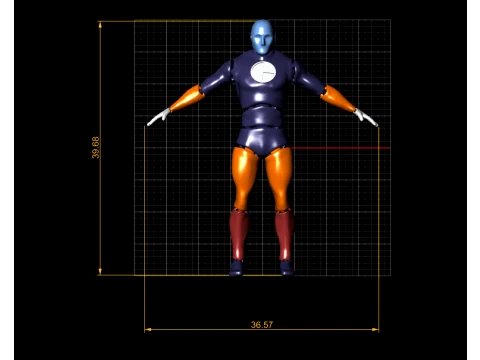 Sprawled Cartoon Characters 3D Model