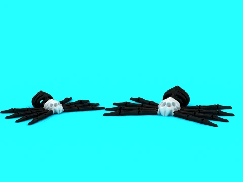 Bony Skull Spiders 3D Model