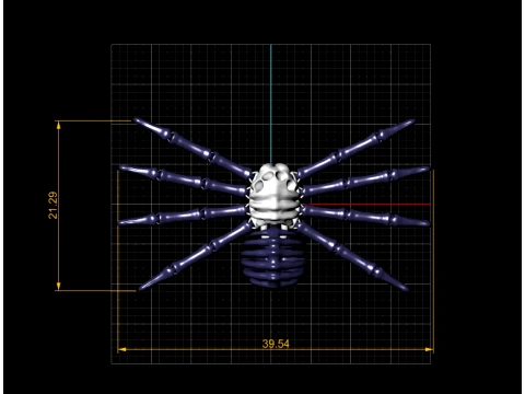 Bony Skull Spiders 3D Model