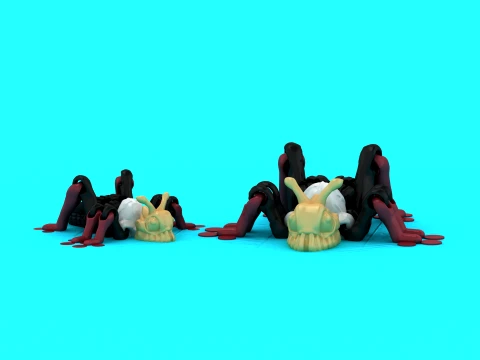 Dokulu Uzaylı &Ouml;r&uuml;mcekler 3D Model