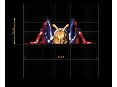 Textured Alien Spiders 3D Model