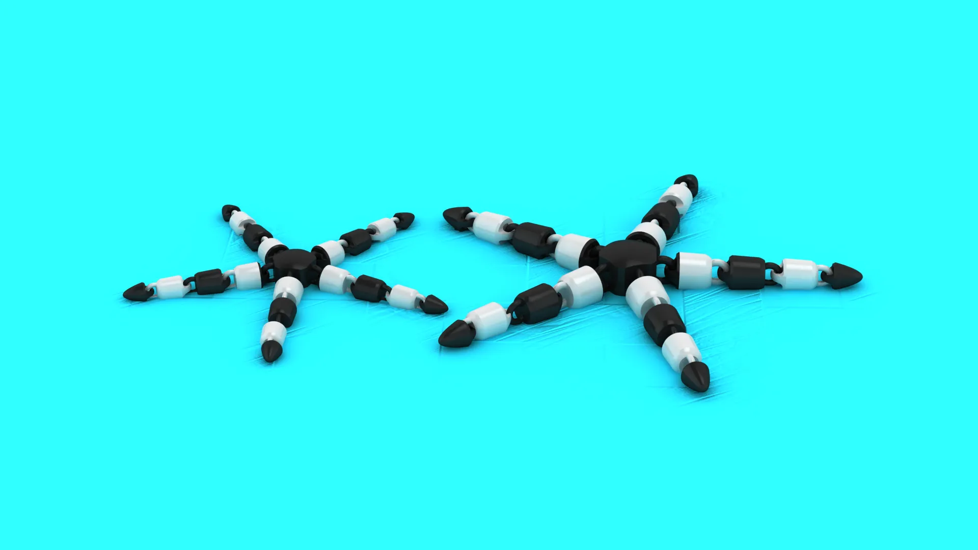 Segmented Star Creatures 3D Model .c4d .max .obj .3ds .fbx .stl .blend