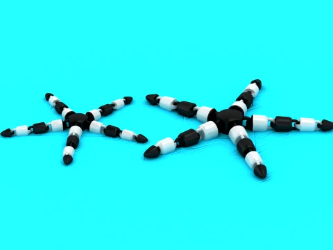 Segmented Star Creatures 3D Model