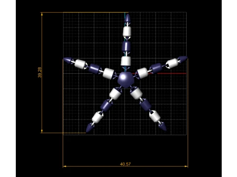 Segmented Star Creatures 3D Model