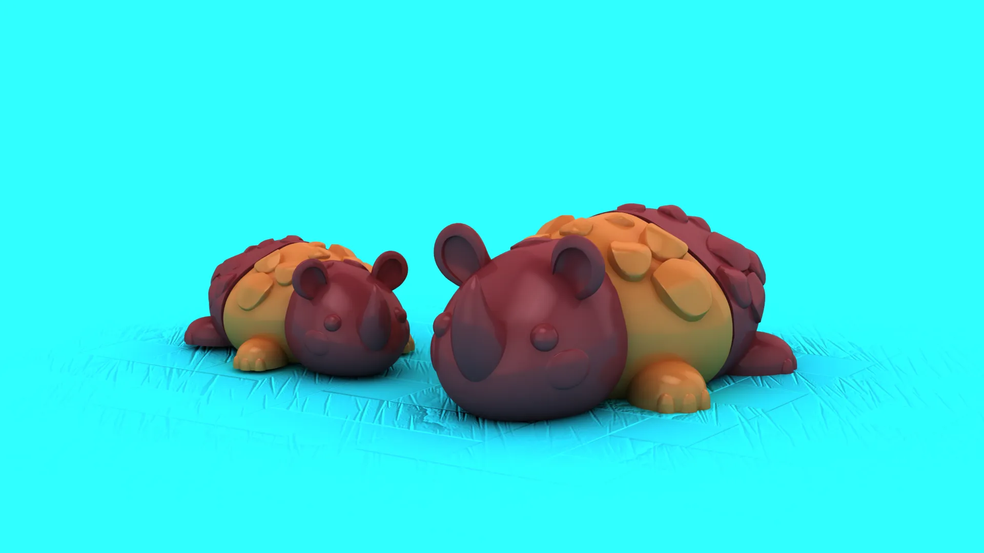 Spiky Armored Hamsters 3D Model .c4d .max .obj .3ds .fbx .stl .blend 