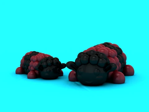 Bubbly Wool Sheep 3D Model