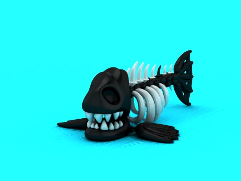 Fanged Fish Skeletons 3D Model