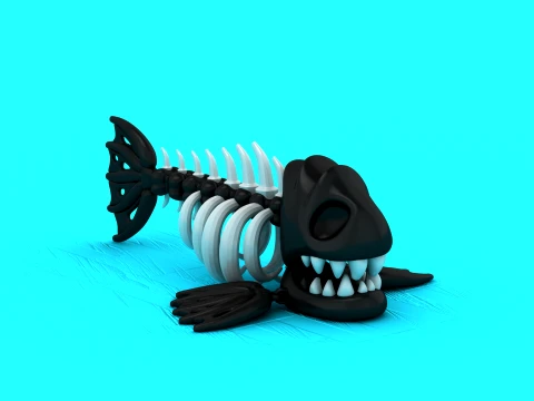 Fanged Fish Skeletons 3D Model