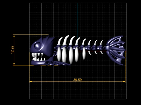 Fanged Fish Skeletons 3D Model