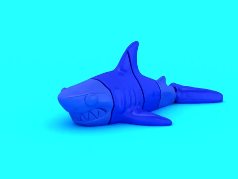 Grinning Blue Sharks 3D Model