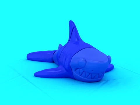 Grinning Blue Sharks 3D Model