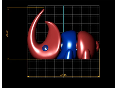 Curved Horn Creatures 3D Model