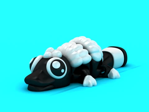 Wooly Panda Alligators 3D Model