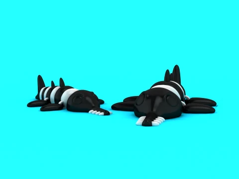 Creature appuntite sonnolente Modello 3D