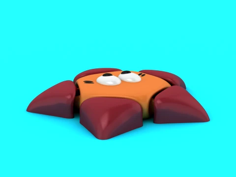 Cute Flexi Crab 3D Model