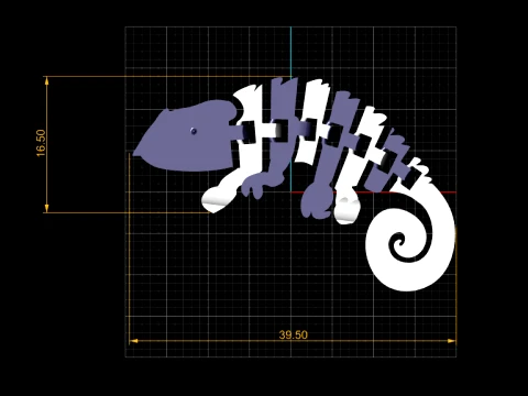 Skeleton Chameleon Flexi 3D Model
