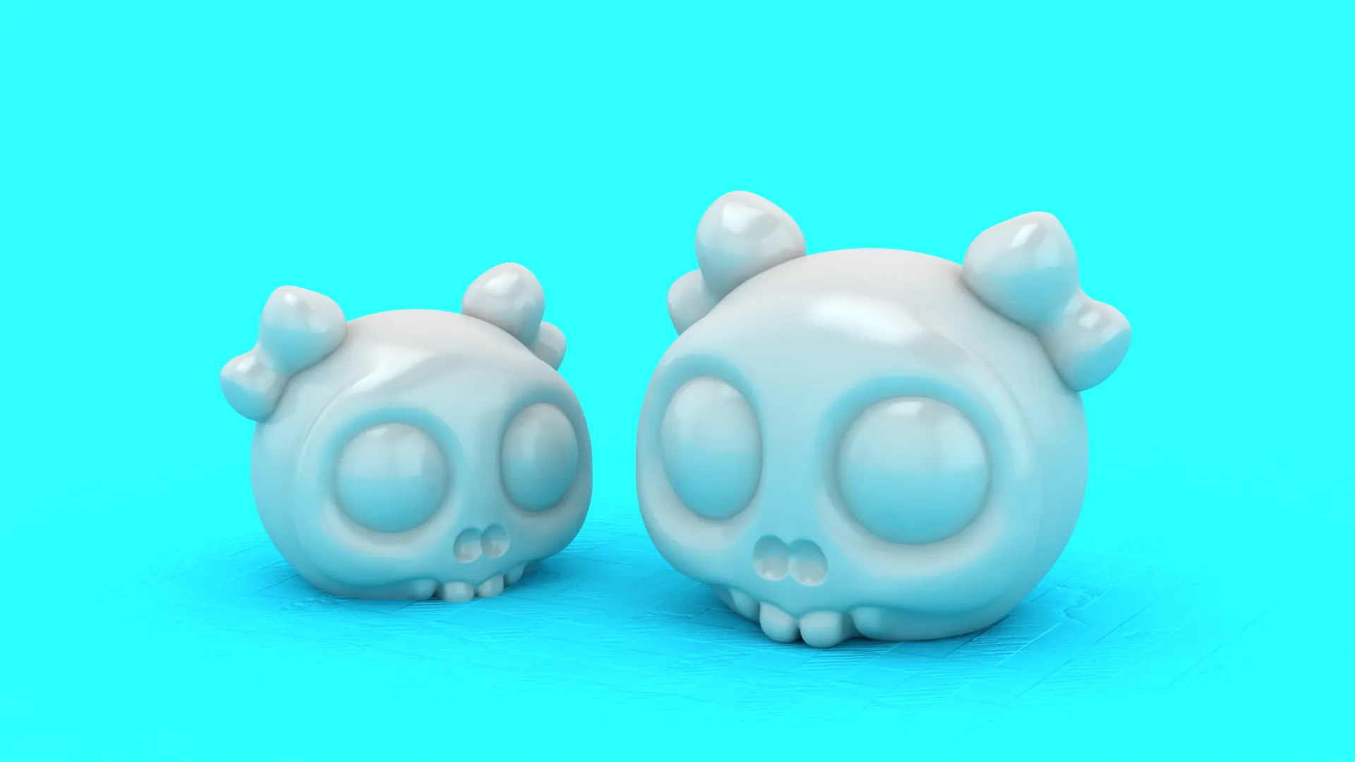 Cute Skull Bow 3D Model .c4d .max .obj .3ds .fbx .stl .blend 