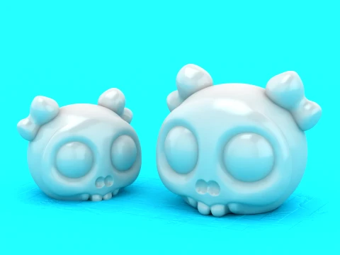 かわいいスカルの弓 3Dモデル