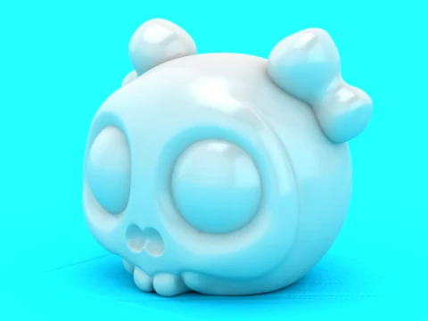 Cute Skull Bow 3D Model