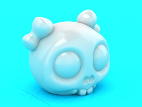 Cute Skull Bow 3D Model