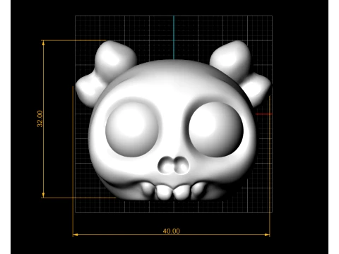 Cute Skull Bow 3D Model