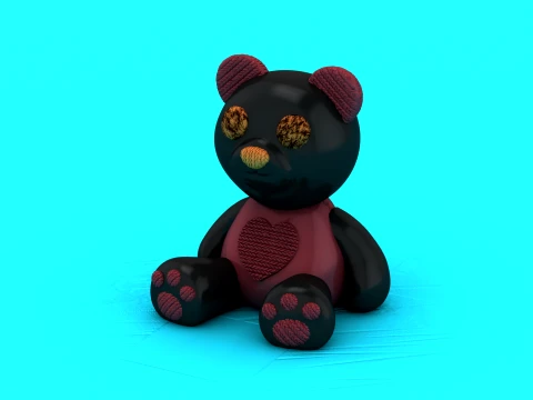 Cute Teddy Bear 3D Model