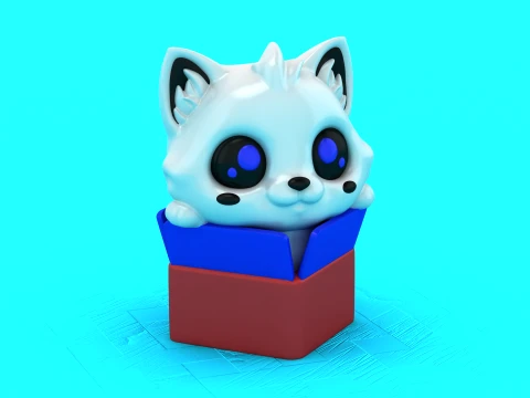 Cute Cat Book 3D Model