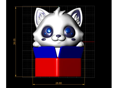 Cute Cat Book 3D Model