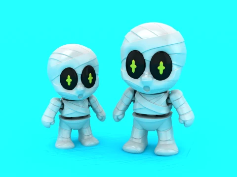 Figura fofa de m&uacute;mia Modelo 3D