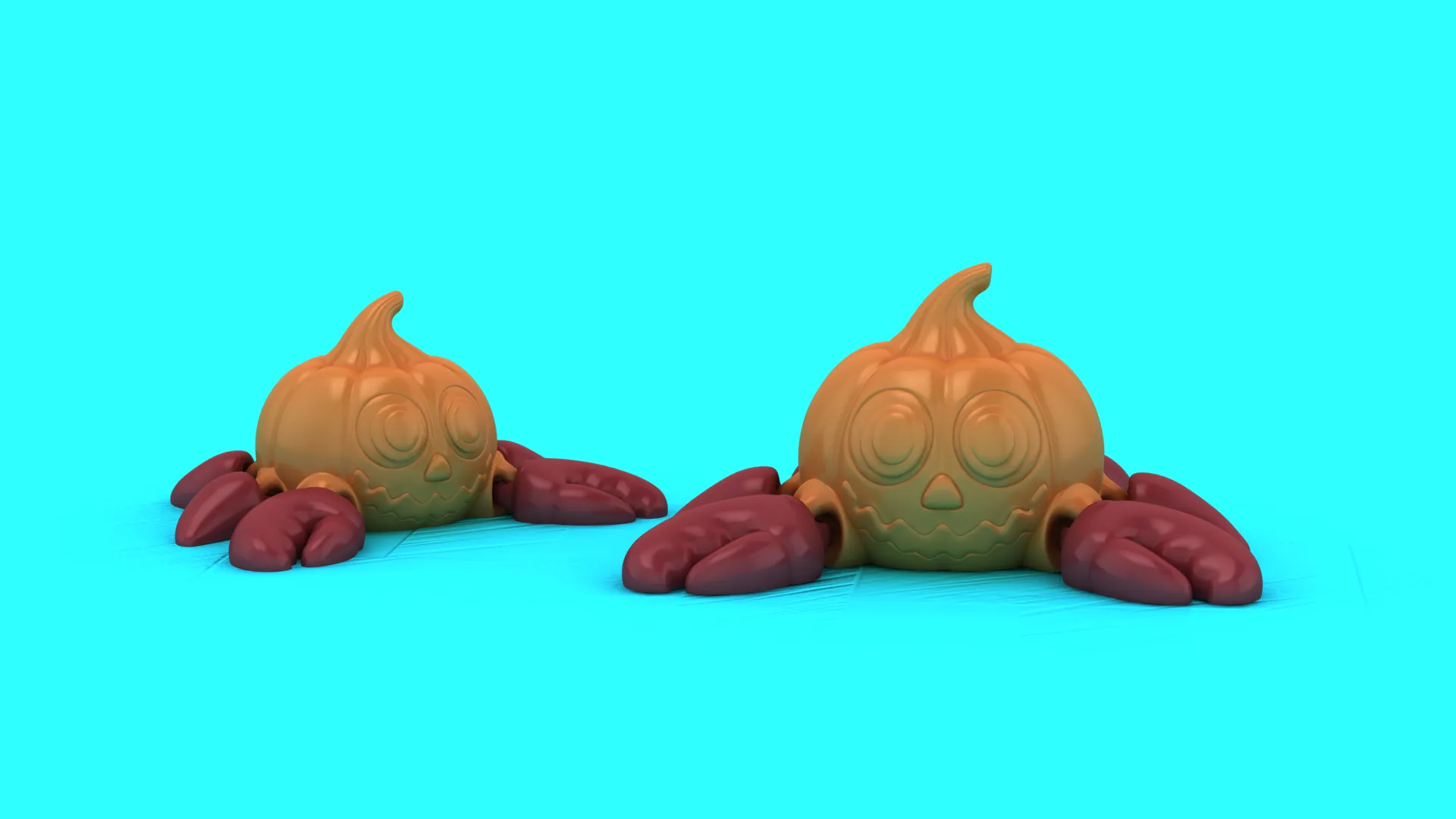 Pumpkin Crab Flexi 3D Model .c4d .max .obj .3ds .fbx .stl .blend