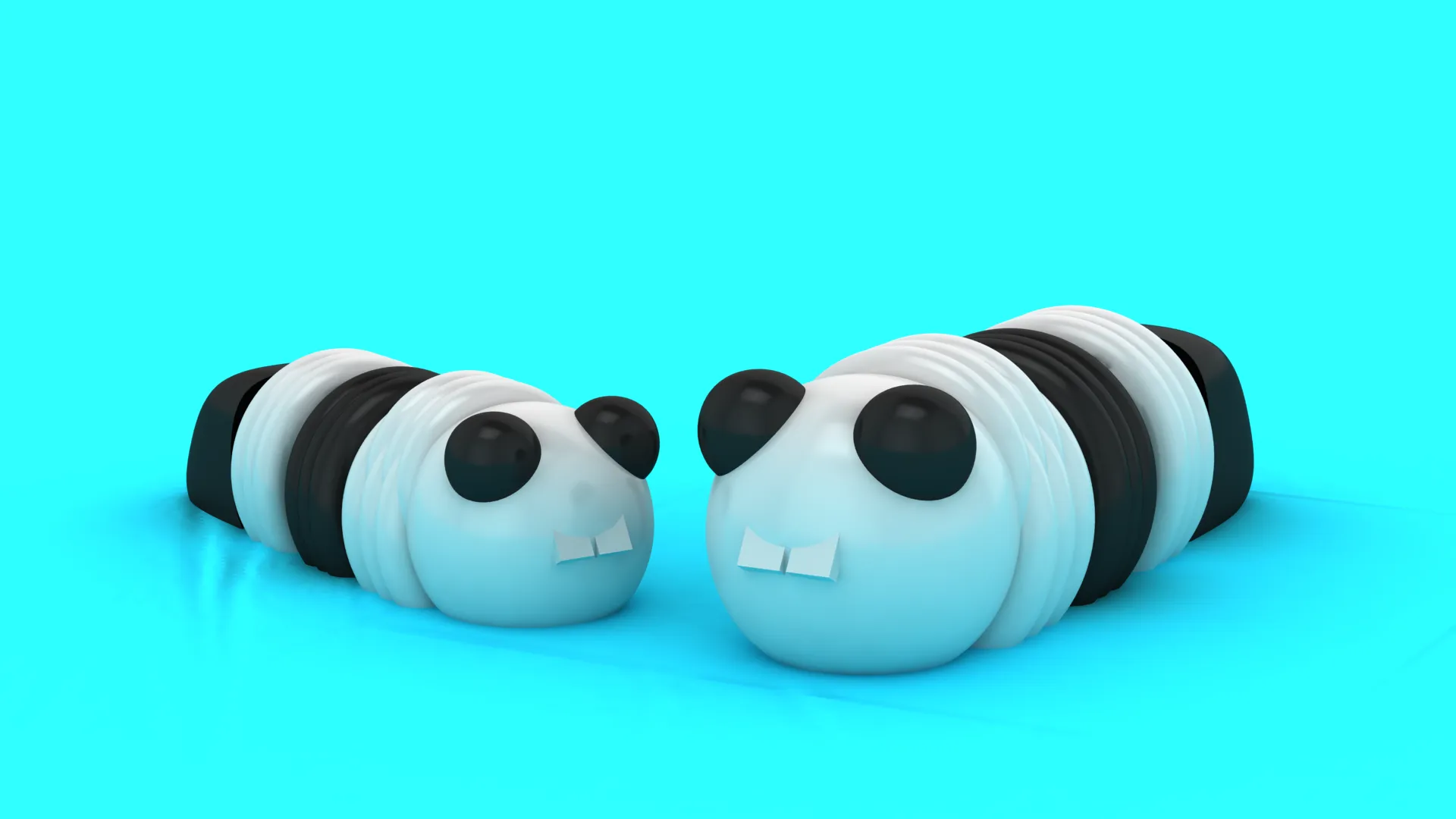 Cute Panda Flexi 3D Model .c4d .max .obj .3ds .fbx .stl .blend 