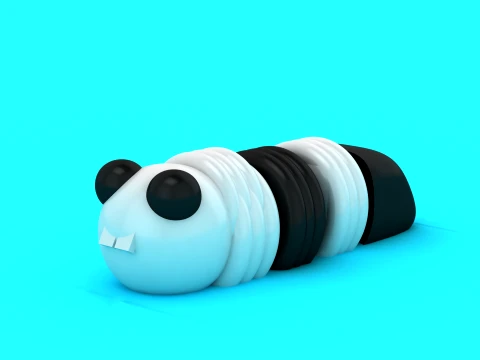Cute Panda Flexi 3D Model