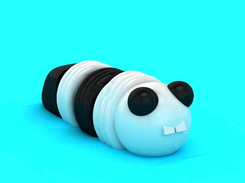 Cute Panda Flexi 3D Model