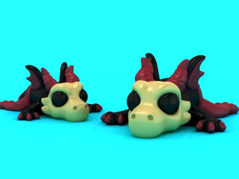 Cute Flexi Dragon 3D Model