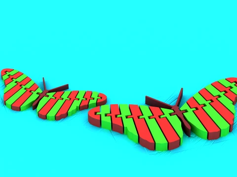 Jouet papillon flexible Modèle 3D