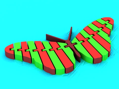 Flexi Butterfly Toy 3D Model