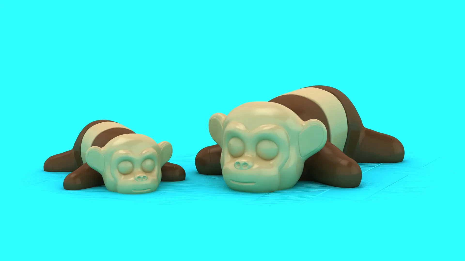 Cute Flexi Monkey 3D Model .c4d .max .obj .3ds .fbx .stl .blend 